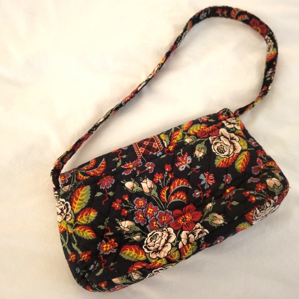 Vera Bradley Anastasia Snap Purse Bag Floral Red Black Retired